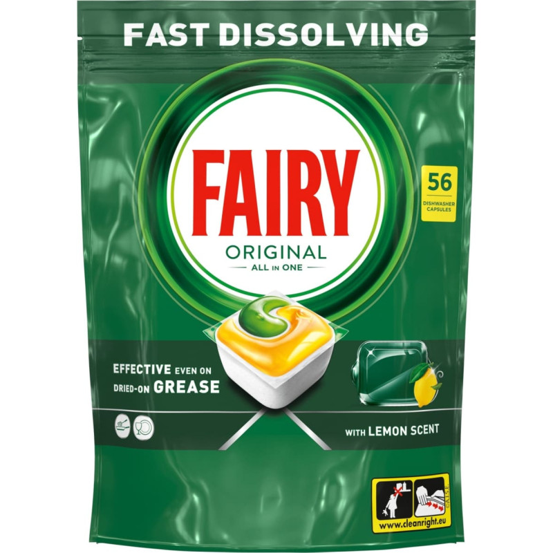 Fairy CAPS DISH FAIRY ALL IN ONE LEMON 56 PCE