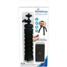 Mediarange Mini-Stativ m. flexiblem Gestell Fernauslöser, sw