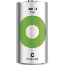 GP Batteries Recyko 3000 C, 3000 mAh, Nickel-Metal Hydride (NiMH), C, 1.2 V, Green, Silver, 2 pc(s)