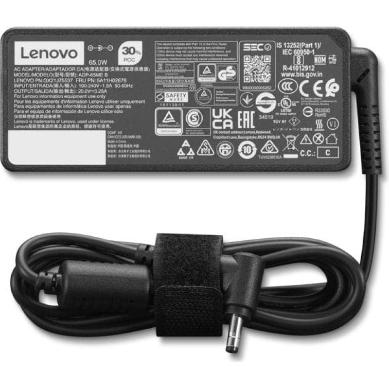 Lenovo 4X21K07722 adapter zasilający/ inwentor Wewnętrzna 65 W Czarny