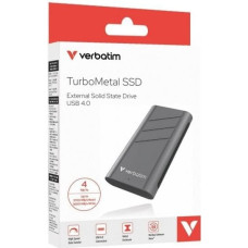 Verbatim Dysk SSD zewnętrzny Verbatim TurboMetal 4TB USB4 Type-C szary