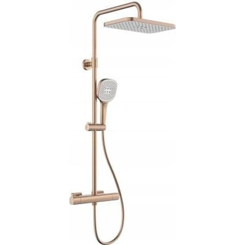 KFA 5756-910-34 / KFA / MALAGA /  DESZCZOWNIA Z BATERIĄ TERMOSTAT NATRYSKOWĄ ŚCIANNA, PVD BRUSHED ROSE GOLD /