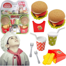 Pronice Zestaw Dla Dzieci Imitacje Jedzenia I Napojów Frytki Burgery Napoje Sztućce