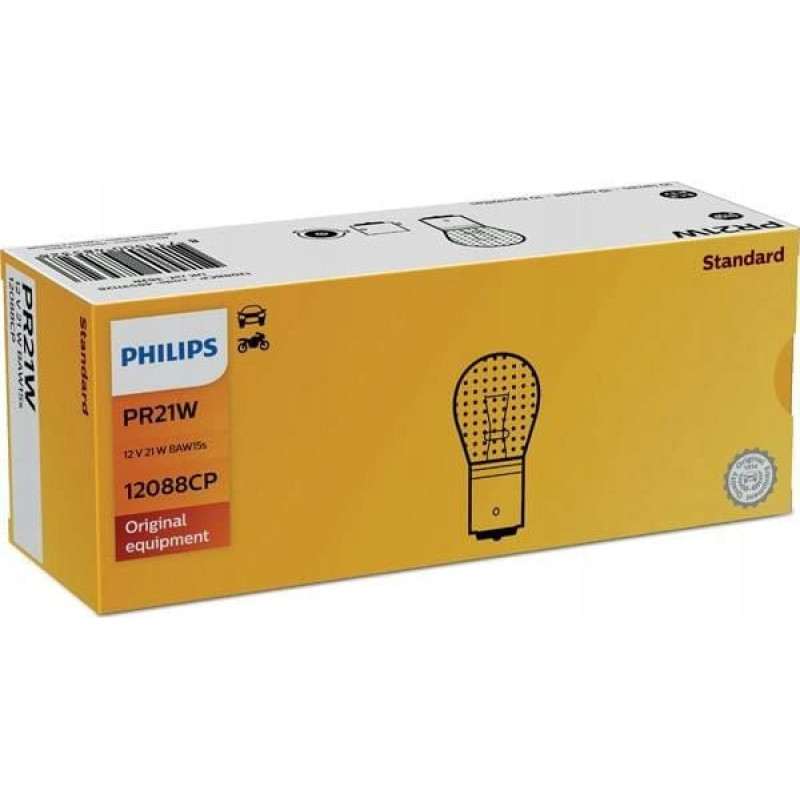 Philips ŻARÓWKA PR21W 12V/21W BAW15S CZERWONA (FORD, OPEL, CITROEN, SAAB)