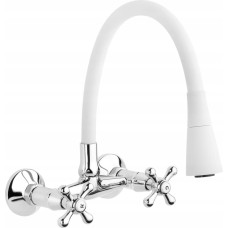 Invena bateria kuchenna ścienna Roma, biały/chrom BC-24-E2S-L