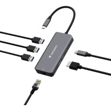 Verbatim Hub USB Verbatim Multi Port Essentials USB-C PD, 3xUSB-A 3.0, HDMI, RJ-45