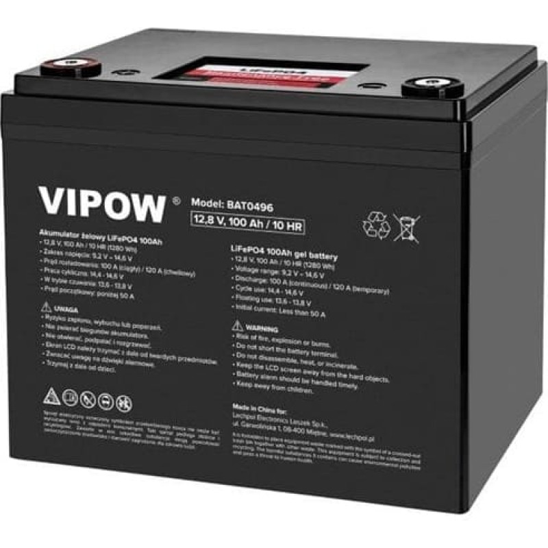Vipow Akumulator LiFePO4 100Ah z BMS