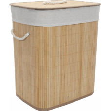 Songmics Bambusowy kosz na pranie z wyjmowanym workiem, 60 l
