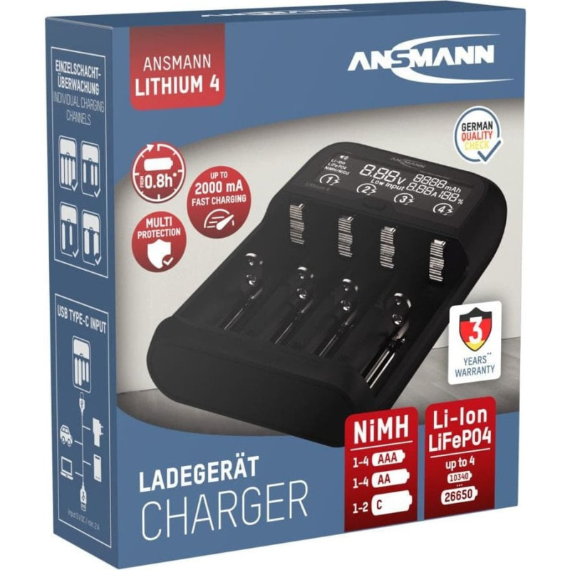 Ansmann Ładowarka stołowa ANS 1001-0122 LCD dla Li-Ion NiMH i LiFePO4