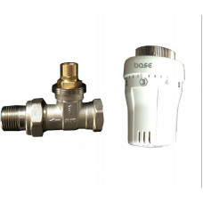 Basic Ogranicznik temperatury powrotu RTL głowica termostatyczna + zaw.termostyczny prosty z półśrubunkiem 1/2x3/4 GZ
