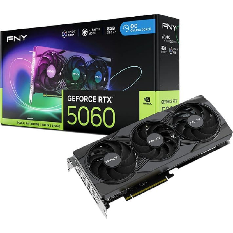 PNY RTX5060 VERTO OC Triple Fan        8GB GDDR7 HDMI 3xDP