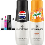 Sodastream Saturator Sodastream Terra + 2 butelki + gaz Czarny + syrop Pepsi Zero, Mirinda