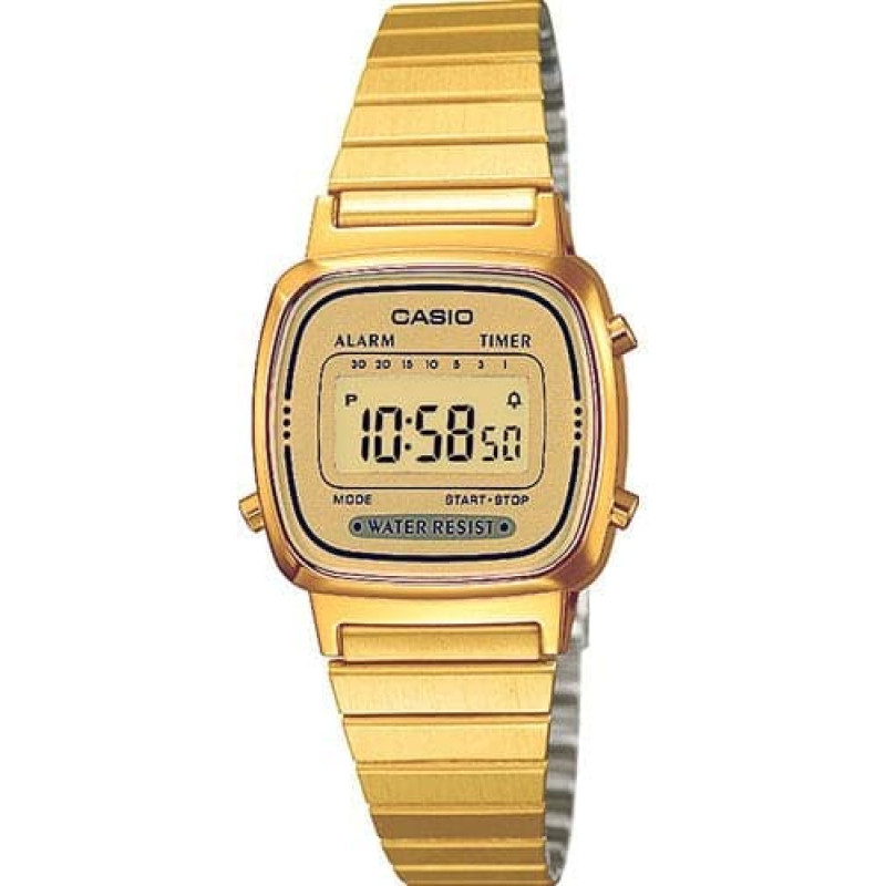 Casio Zegarek Casio Zegarek damski Retro złoty (LA670WEGA-9EF)