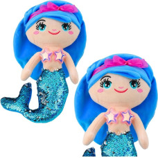 Leantoys Pluszowa Syrenka Przytulanka Ogon W Cekiny Niebieska 30cm LEAN Toys