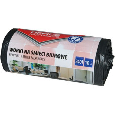 Office Products Worki na śmieci biurowe OFFICE PRODUCTS, mocne (LDPE), 240l, 10szt., czarne
