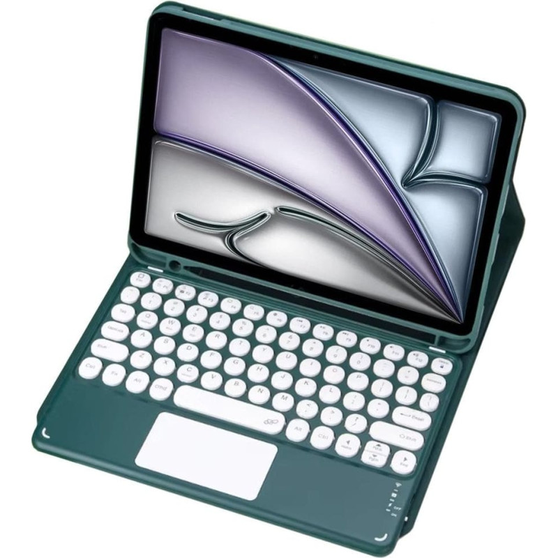 Strado Etui z klawiaturą Bluetooth touchpad do iPad Air 11 Gen6 (Zielone)