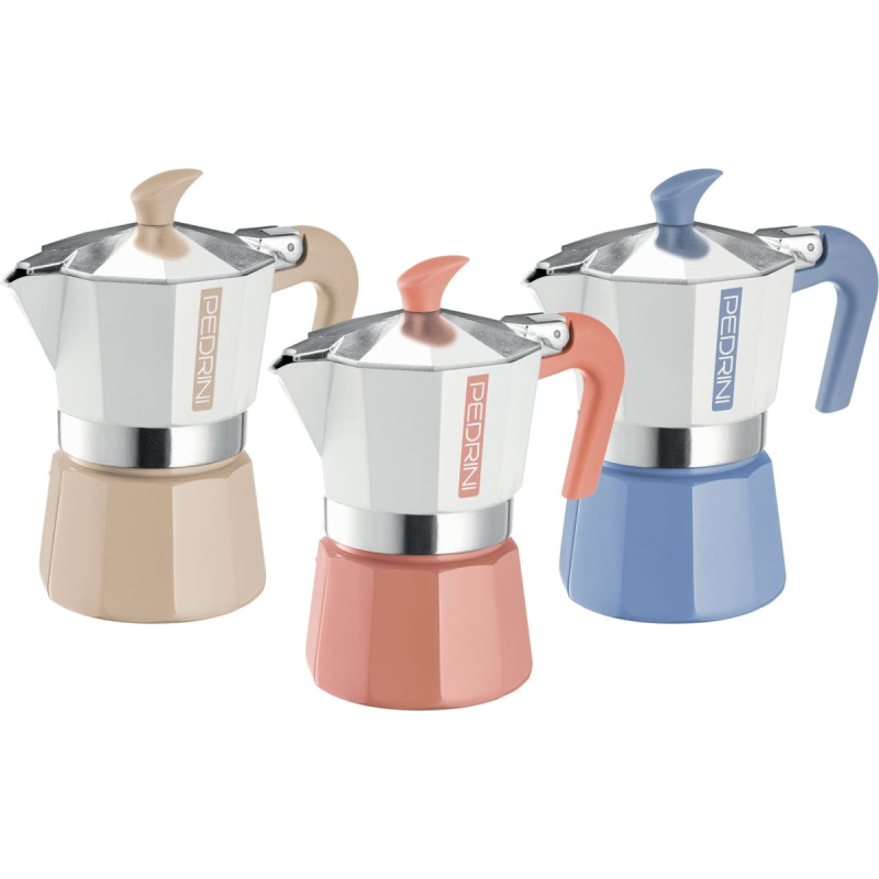 Pedrini Coffee Maker 3 Cups Painted Aluminum Color 2025 (02CF168)