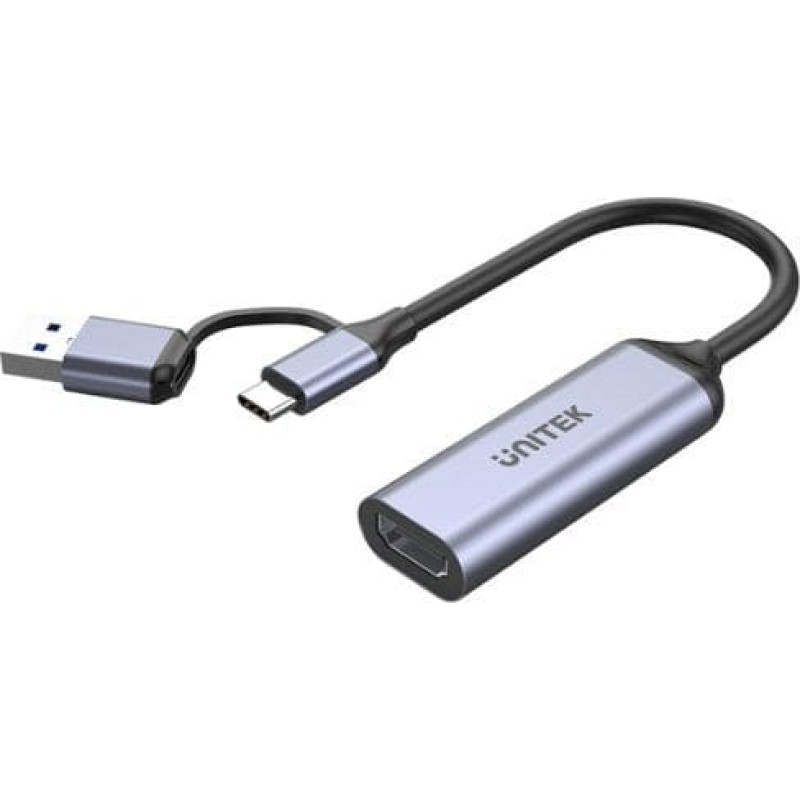 Unitek Adapter USB Unitek V1167A USB-C - HDMI + USB Srebrny  (V1167A)