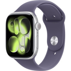Apple Watch Series 11�GPS + Cellular 46mm Silver Aluminium Case with Purple Fog Sport Band - M/L