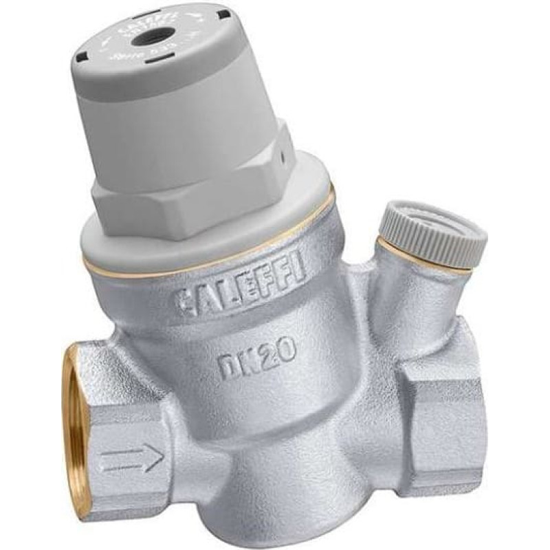 Caleffi Regulator ciśnienia – wersja skośna z możliwością przyłączenia manometru 1/2` praca w wysokiej temperaturze