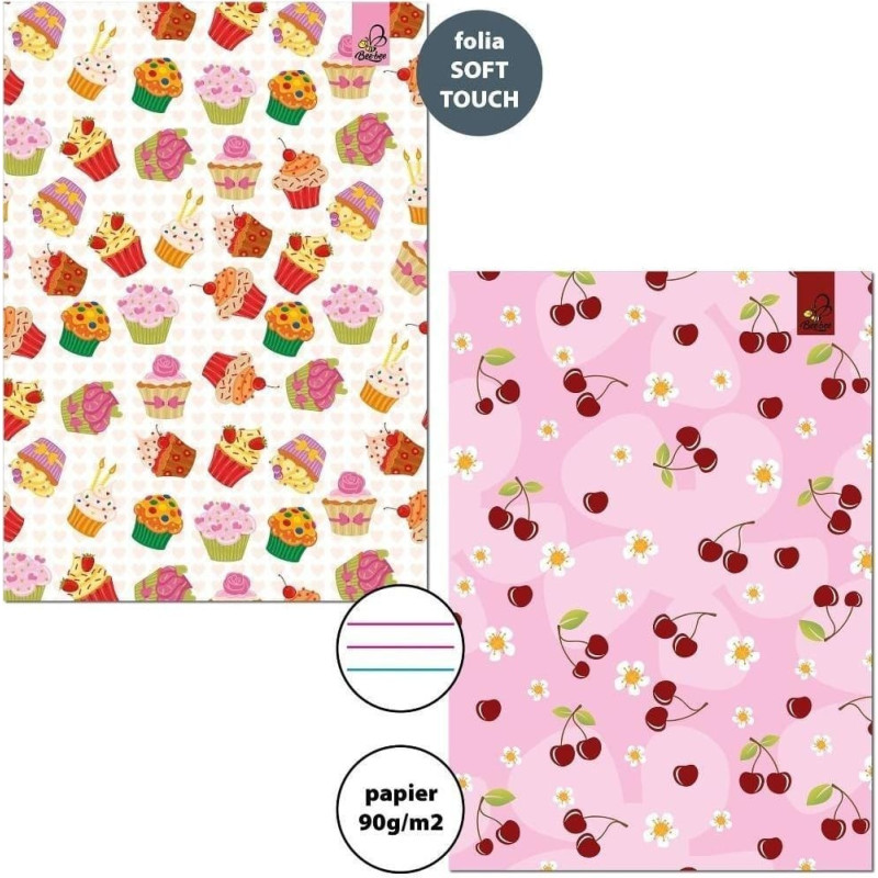 Bee-Bee Zeszyt A5/32K 3-linie kolor 90g Słodycze (10szt)