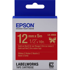 Epson Epson Epson Label Cartridge Satin Ribbon LK-4RKK Gold/Red 12mm (5m)