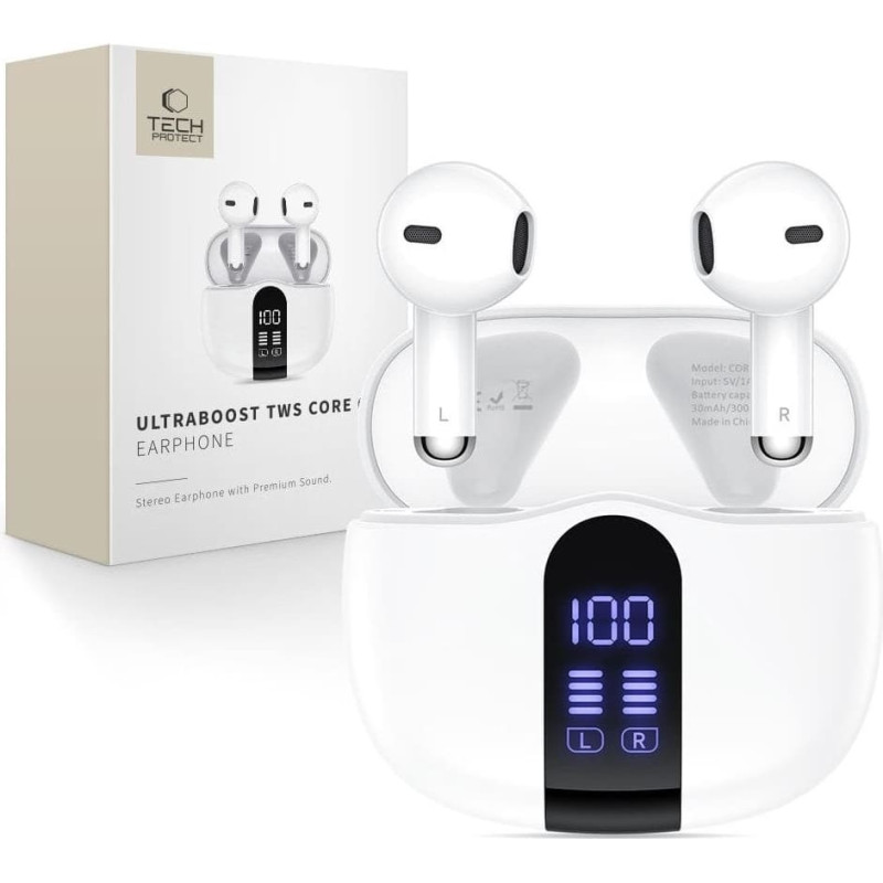 Tech-Protect ULTRABOOST TWS EARPHONE CORE G2 WHITE
