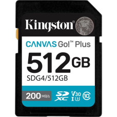 Kingston Технология Canvas Go! Plus 512 ГБ SDXC Canvas Go Plus Gen4 200 МБ/с C10 UHS-I U3 V30