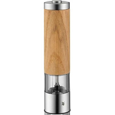 WMF Młynek do przypraw WMF WMF Ceramill Elektryczny młynek do soli i pieprzu, niewypełniony, drewno dębowe, stal nierdzewna Cromargan, młynek ceramiczny, H 21,5 cm