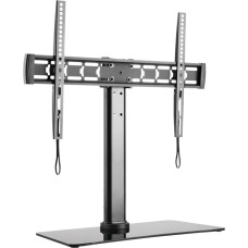 Techly Uniwersalny uchwyt biurkowy na 1 monitor LCD, 81,28cm-139,70cm, 32-55Zoll z szklana podstawą, czarny, nośność 40Kg