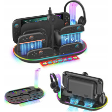 JYS Stacja Ładująca Rgb + Organizer Do Nintendo Switch 2 Ns 2 Joy-con Pro Pad / Jys-ns2322-v1 / Czarny