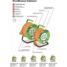 Acar Przedłużacz bębnowy M01803 50m pomarańczowy