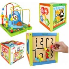 Acool Toy Drewniana Gra Zabawka Edukacyjna Labirynt Koła Zębate Kolory