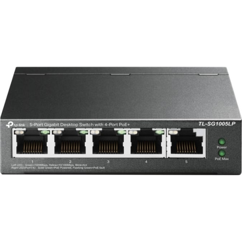 Tp-Link TL-SG1005LP network switch Unmanaged Gigabit Ethernet (10/100/1000) Power over Ethernet (PoE) Black