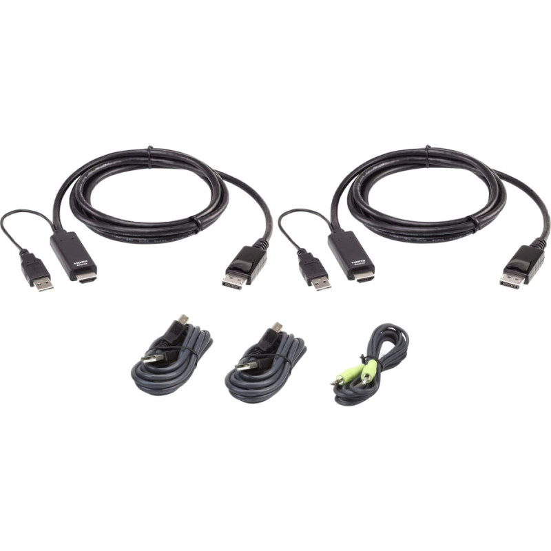 Aten Przełącznik Aten ATEN 2L-7D02UHDPX5 kabel KVM Czarny 1,8 m