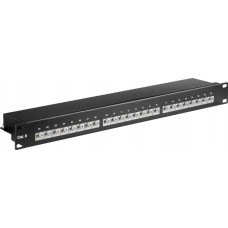 Goobay CAT 6 panel krosowy 19-calowy (48,3 cm), 24 porty - Wersja kolorystyczna Czarny
