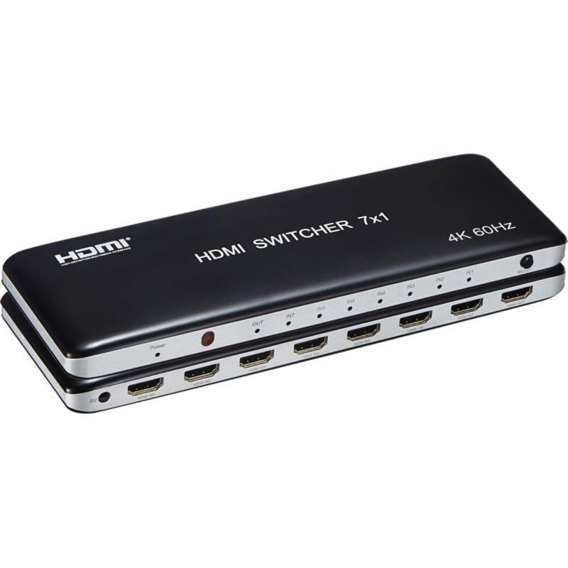 Premiumcord 4K@60hz HDMI switch 7:1 plastový s dálkovým ovladačem