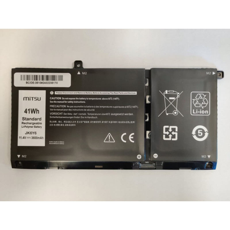 Mitsu Bateria Mitsu Bateria JK6Y6 do Dell Latitude 3410 3510 Inspiron 5401 5402 5501 5502 5505