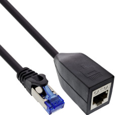 Inline InLine® RJ45 Break-Away interface protection Cat.6A S/FTP, RJ45 male/female, black, 0.2m