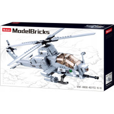 Gazelo Klocki Sluban Wojsko Helikopter bojowy szary 482el. 158015 GAZELO