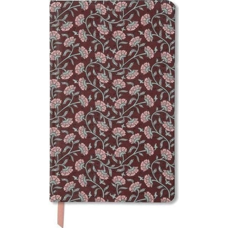 Designworks Ink Notatnik Journal 128K linia Burgundy Vintage Flora
