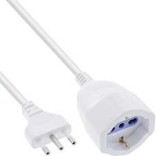 Good Connections InLine® Strom-Verlängerung Schutzkontakt ITALIEN Stecker L / Buchse F, weiß, 10m