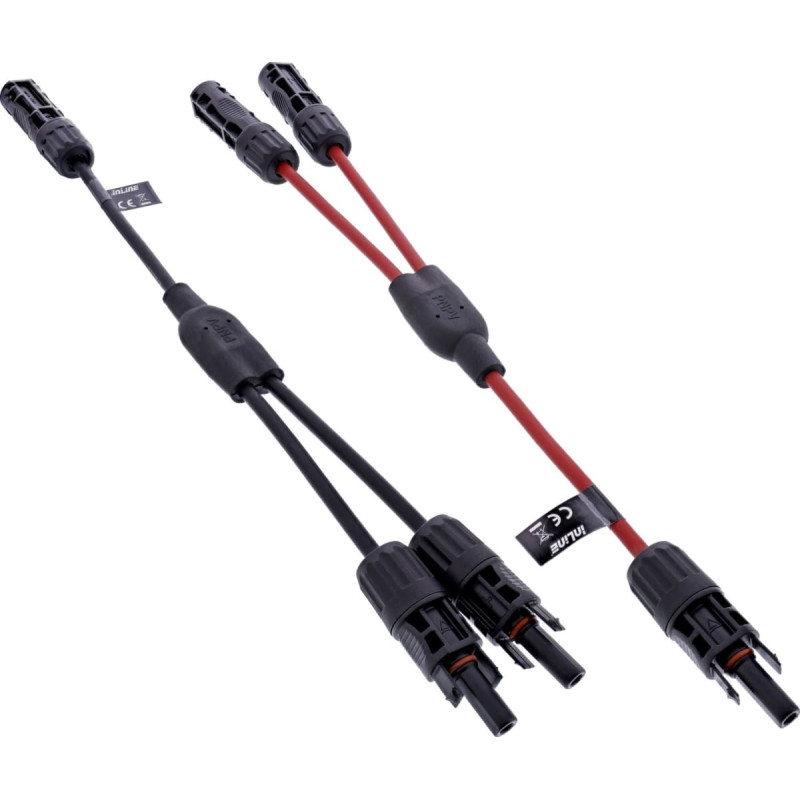 Inline ® Solarkabel 2-fach Verteiler-Set schwarz/rot 0,36m