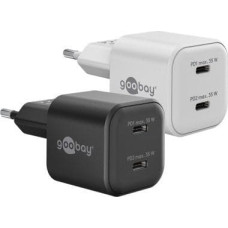 Goobay Podwójna szybka ładowarka USB-C™ PD GaN Nano (35 W) czarny - Wersja kolorystyczna czarny
