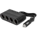 Amio Rozdzielacz gniazda zapalniczki z ładowarką 2x usb-a 1x usb-c 12v 24v 120w 80cm amio-04367