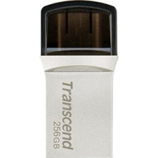 Transcend JetFlash 890 pamięć USB 256 GB USB Type-A / USB Type-C 3.2 Gen 1 (3.1 Gen 1) Srebrny