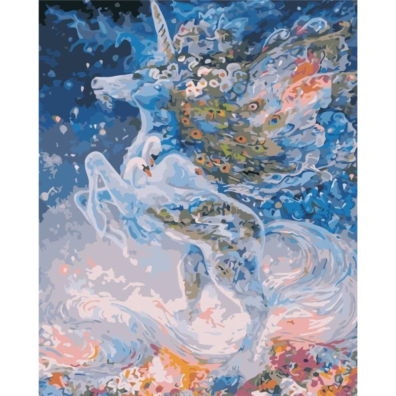 Norimpex Malowanie po numerach - Magiczny jednorożec 40x50