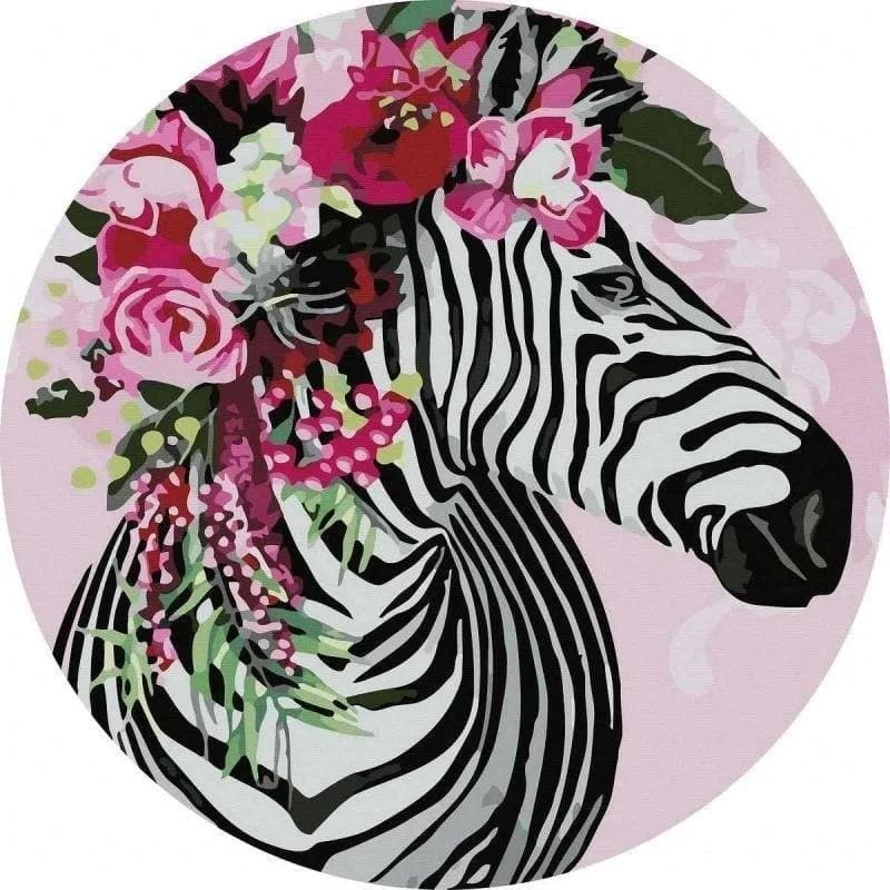 Twoje Hobby Malowanie po numerach okrągłe - Fantastyczna zebra