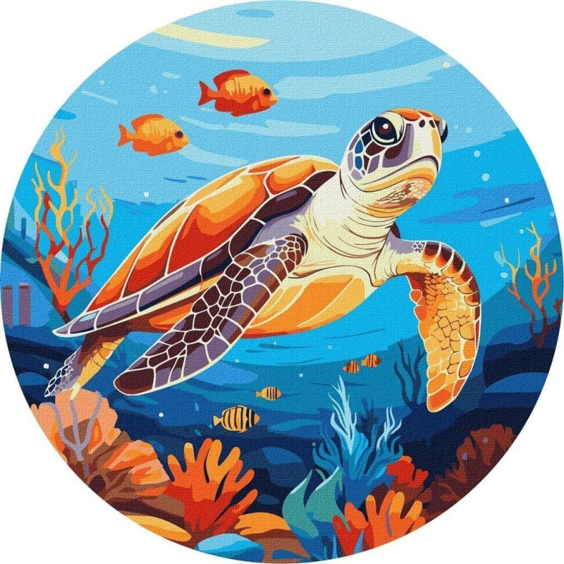 Ideyka Malowanie po numerach - Mieszkańcy oceanu 26cm