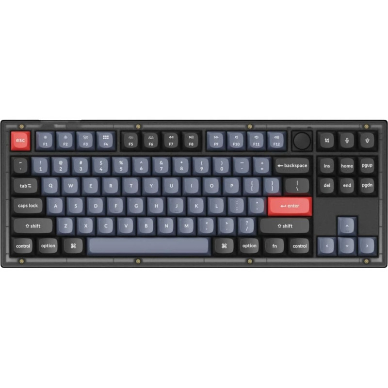 Keychron - V3 QMK Custom Mechanical Keyboard - Klawiatura mechaniczna Carbon Black Keychron K Pro Brown Fully Assembled Knob